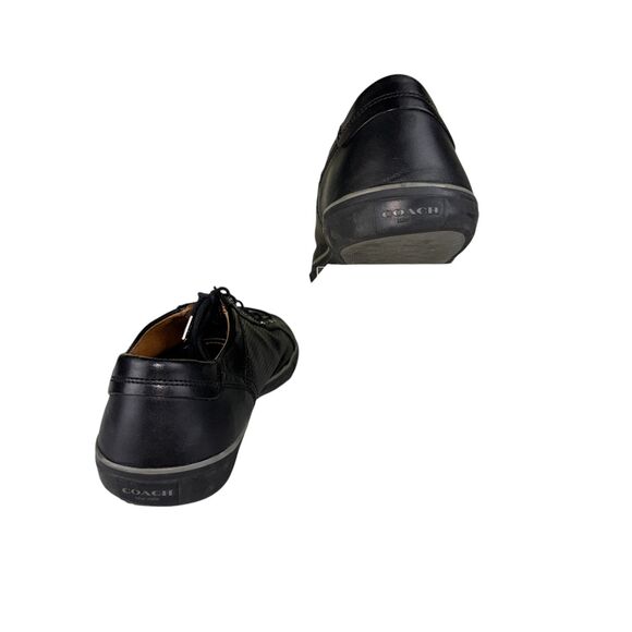 Coach Perkins Men's Casual Sneakers Size 11D Black Lace Up Leather Low Top - Picture 2 of 6